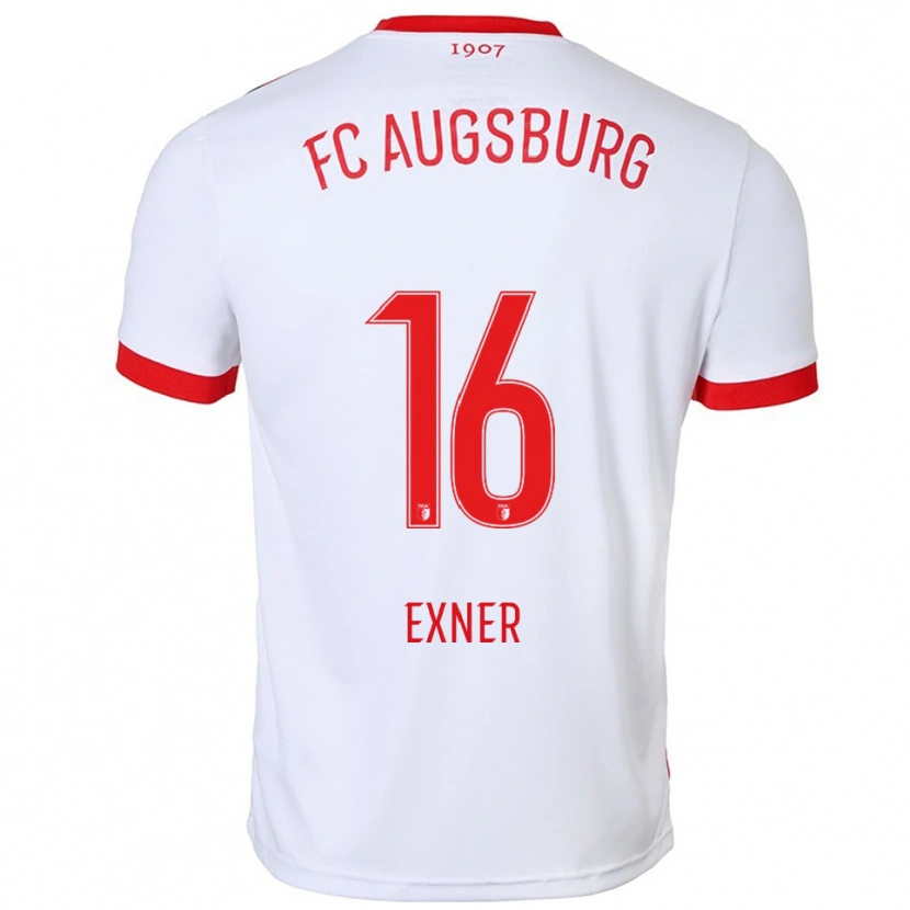 Danxen Dětské Ben Exner #16 Bílá Červená Domů Hráčské Dresy 2025/26 Dres
