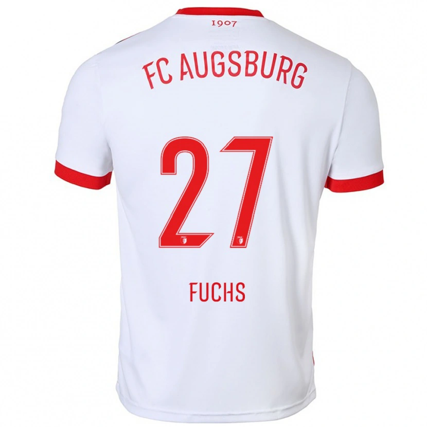 Danxen Dětské Nina Fuchs #27 Bílá Červená Domů Hráčské Dresy 2025/26 Dres