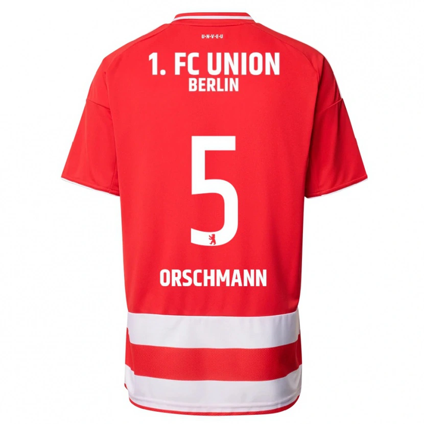 Danxen Dětské Katja Orschmann #5 Červená Bílá Domů Hráčské Dresy 2025/26 Dres