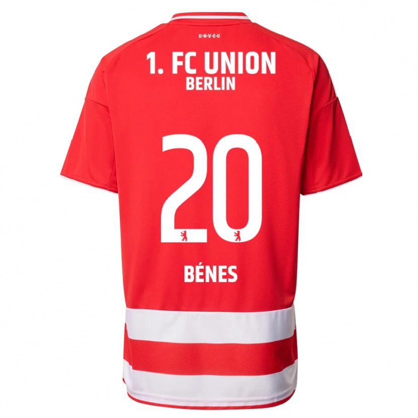 Danxen Dětské László Bénes #20 Červená Bílá Domů Hráčské Dresy 2025/26 Dres