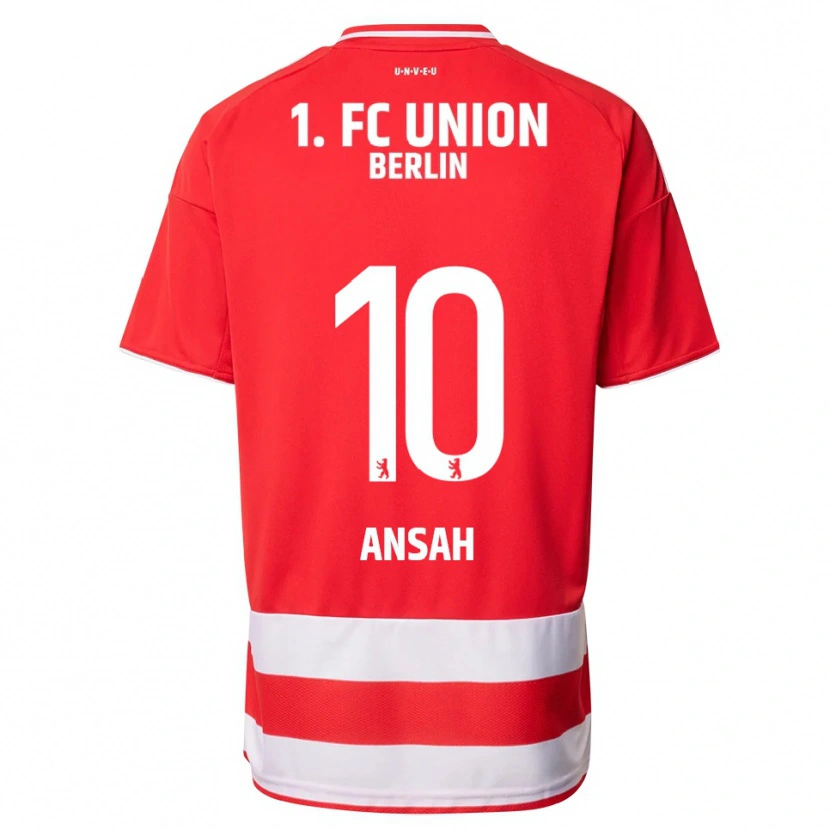 Danxen Dětské Ilyas Ansah #10 Červená Bílá Domů Hráčské Dresy 2025/26 Dres
