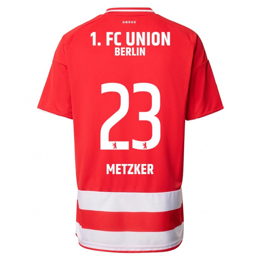 Danxen Dětské Pia Metzker #23 Červená Bílá Domů Hráčské Dresy 2025/26 Dres