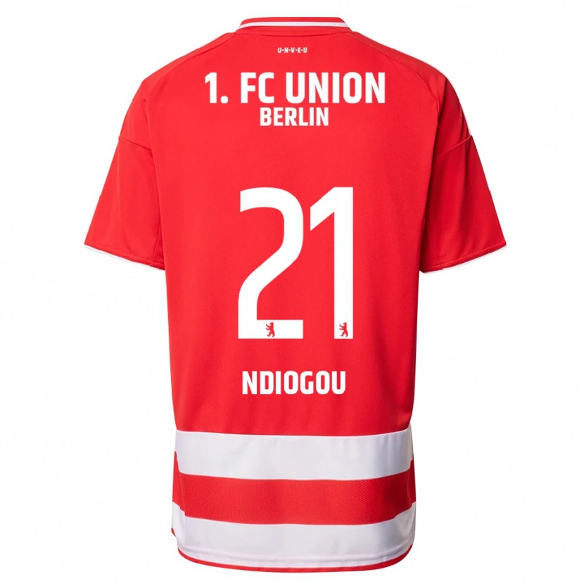 Danxen Dětské Pape-Omar Ndiogou #21 Červená Bílá Domů Hráčské Dresy 2025/26 Dres