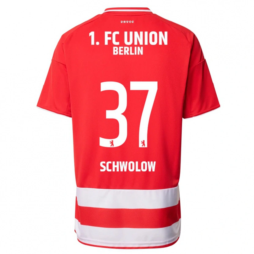 Danxen Dětské Alexander Schwolow #37 Červená Bílá Domů Hráčské Dresy 2025/26 Dres