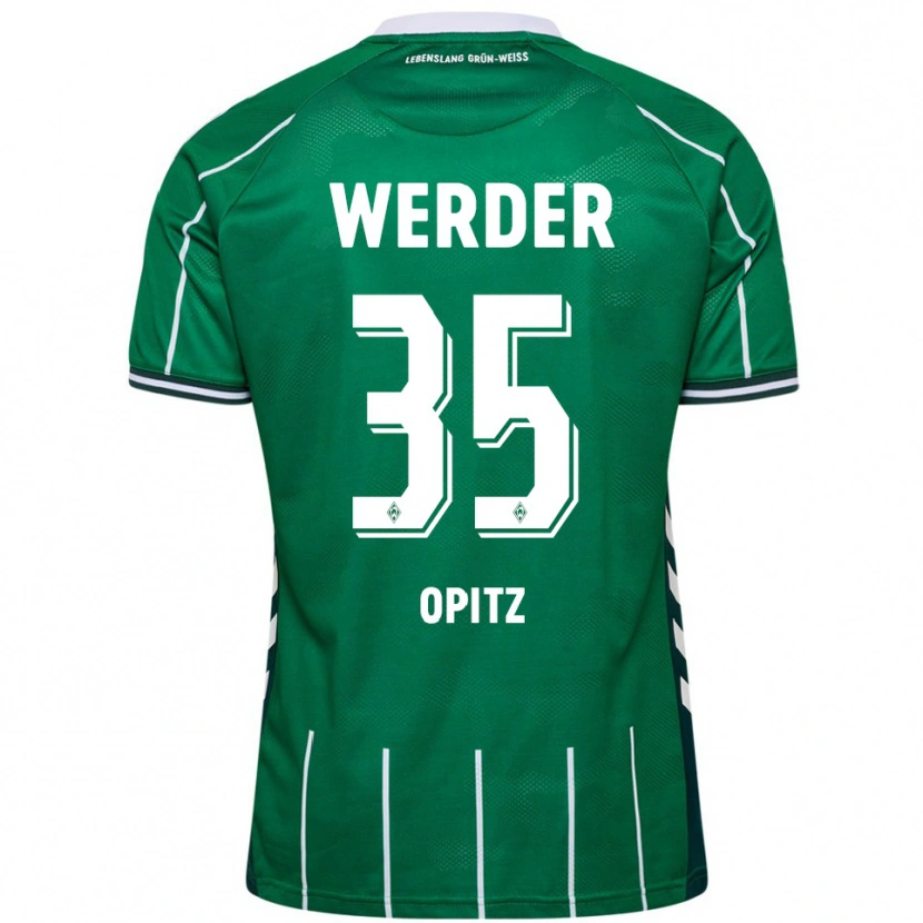 Danxen Dětské Leon Opitz #35 Zelená Bílá Domů Hráčské Dresy 2025/26 Dres