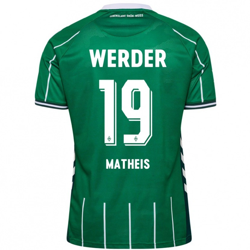 Danxen Dětské Saskia Matheis #19 Zelená Bílá Domů Hráčské Dresy 2025/26 Dres