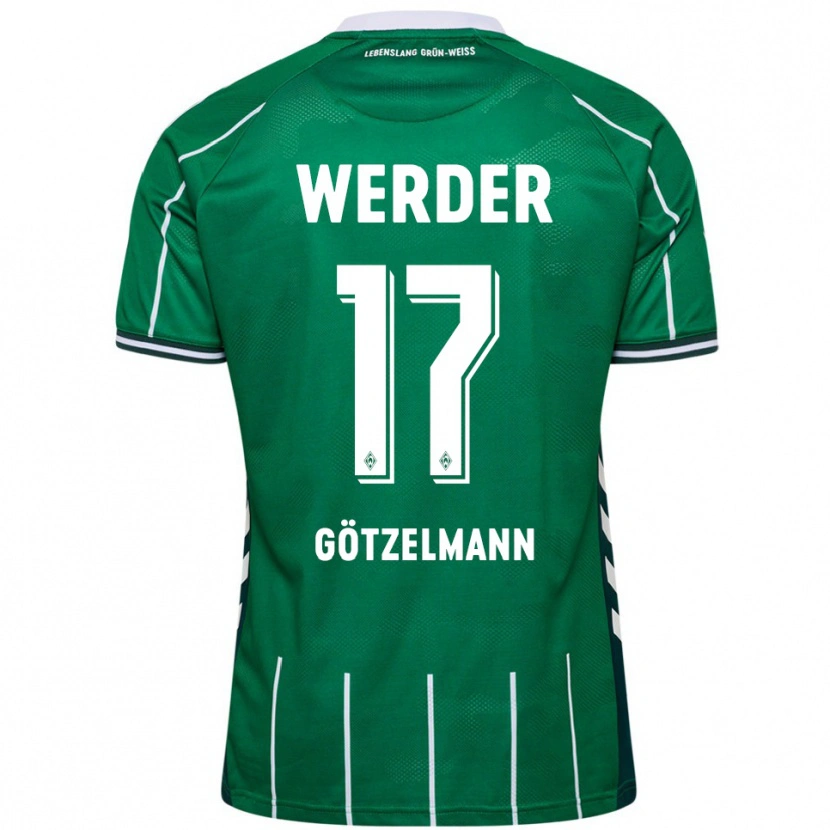 Danxen Dětské Patrick Götzelmann #17 Zelená Bílá Domů Hráčské Dresy 2025/26 Dres