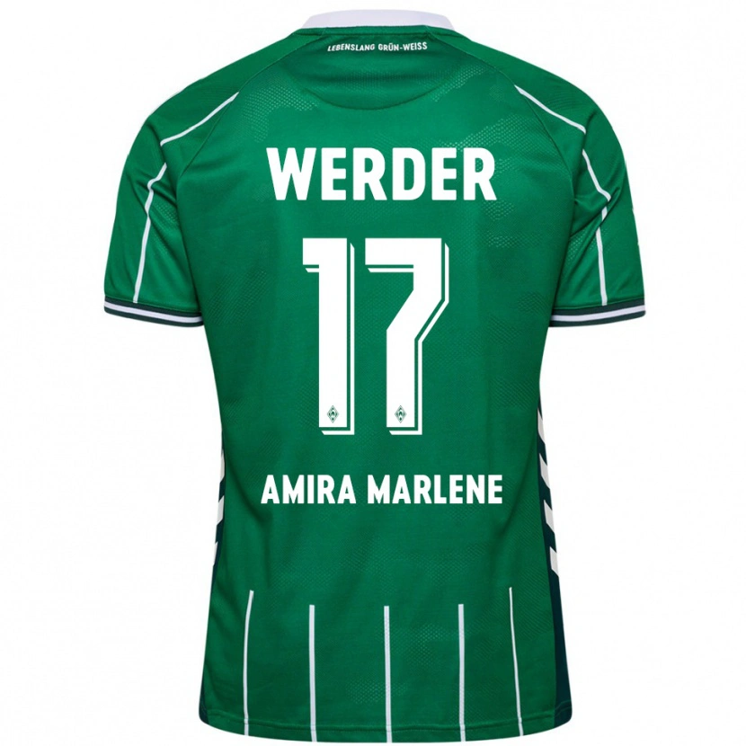 Danxen Dětské Amira Marlene Dahl #17 Zelená Bílá Domů Hráčské Dresy 2025/26 Dres