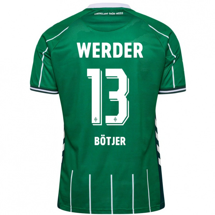 Danxen Dětské Linus Bötjer #13 Zelená Bílá Domů Hráčské Dresy 2025/26 Dres