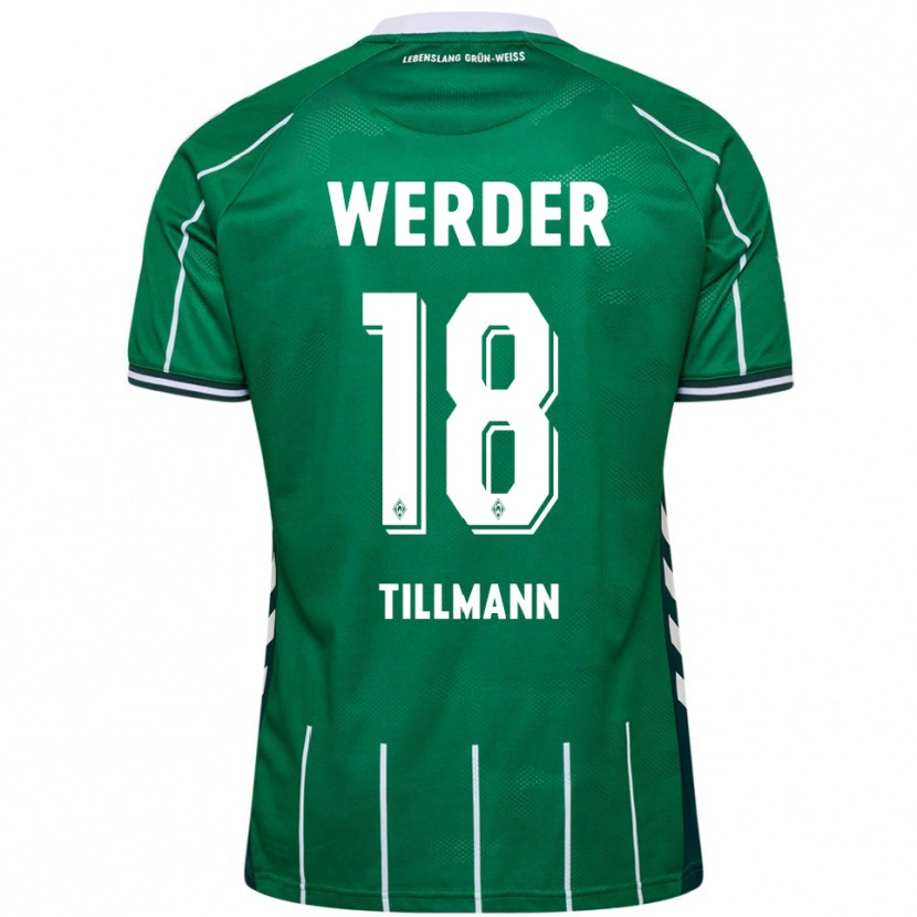 Danxen Dětské Felix Tillmann #18 Zelená Bílá Domů Hráčské Dresy 2025/26 Dres