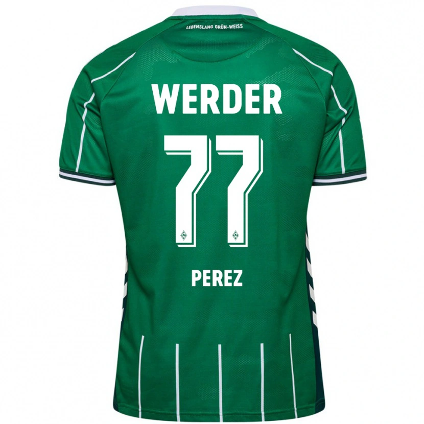 Danxen Dětské Catalina Pérez Jaramillo #77 Zelená Bílá Domů Hráčské Dresy 2025/26 Dres
