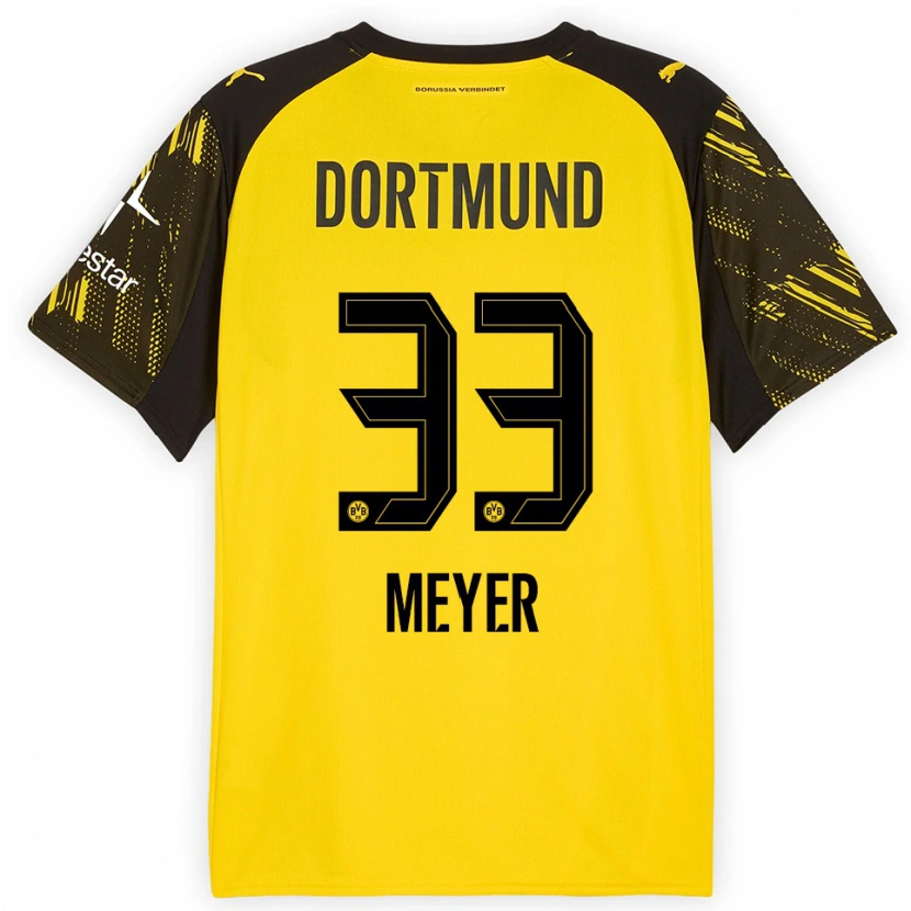 Danxen Dětské Alexander Meyer #33 Žlutá Černá Domů Hráčské Dresy 2025/26 Dres