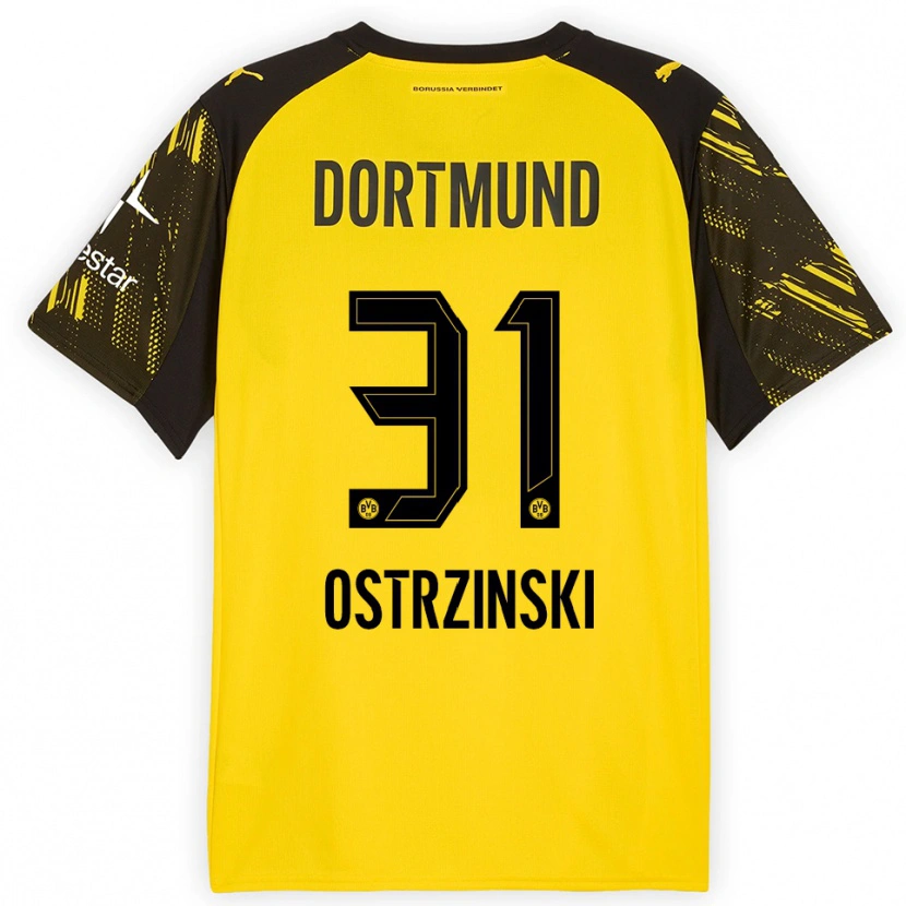 Danxen Dětské Silas Ostrzinski #31 Žlutá Černá Domů Hráčské Dresy 2025/26 Dres