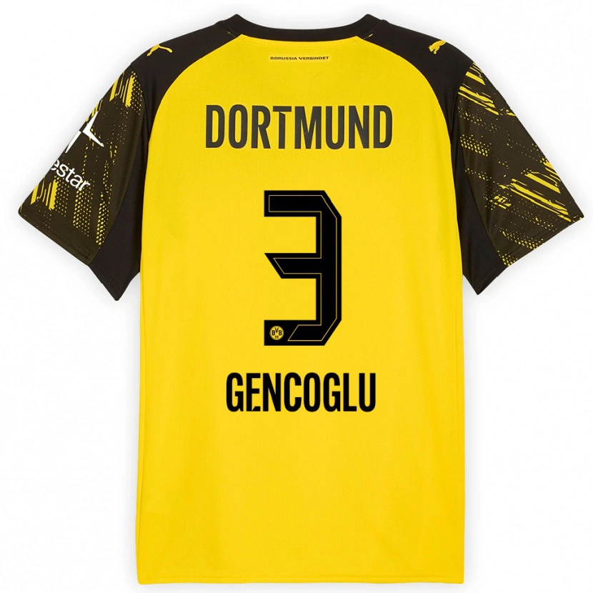 Danxen Dětské Tekin Gencoglu #3 Žlutá Černá Domů Hráčské Dresy 2025/26 Dres