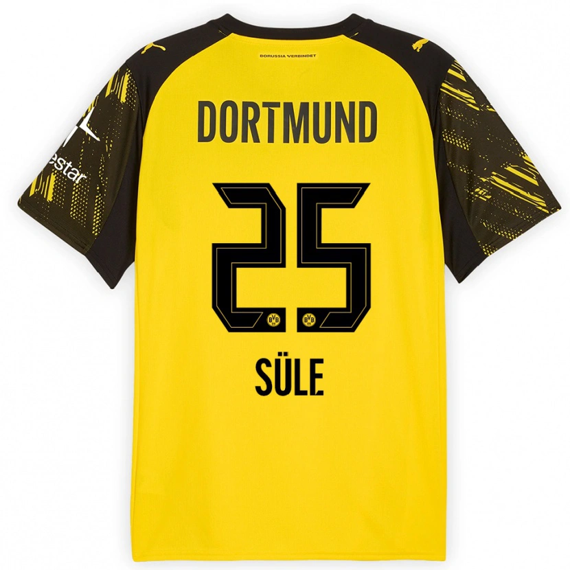 Danxen Dětské Niklas Süle #25 Žlutá Černá Domů Hráčské Dresy 2025/26 Dres