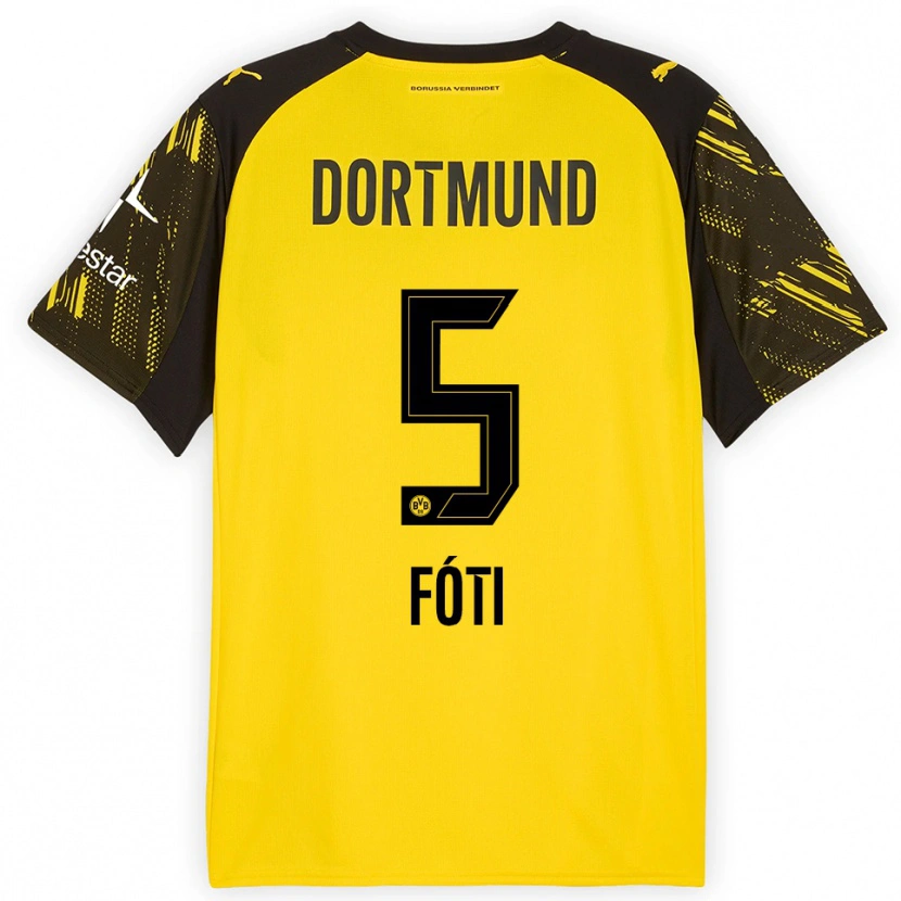 Danxen Dětské Antonio Foti #5 Žlutá Černá Domů Hráčské Dresy 2025/26 Dres