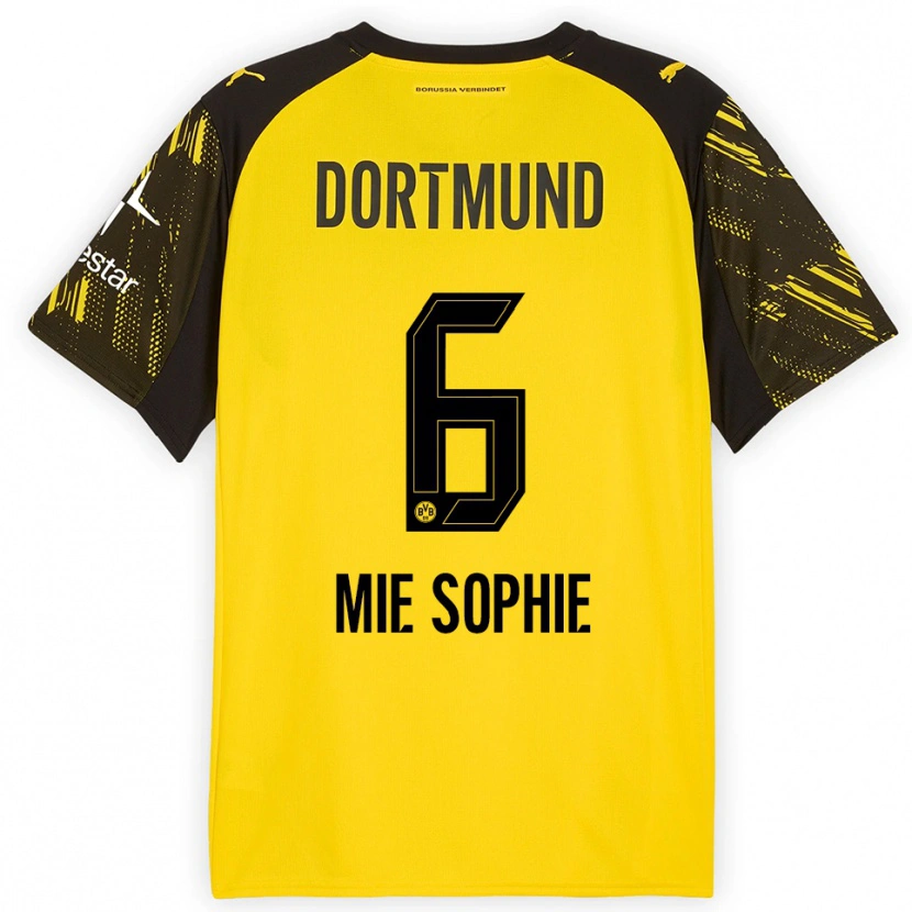 Danxen Dětské Sando Mie Sophie #6 Žlutá Černá Domů Hráčské Dresy 2025/26 Dres