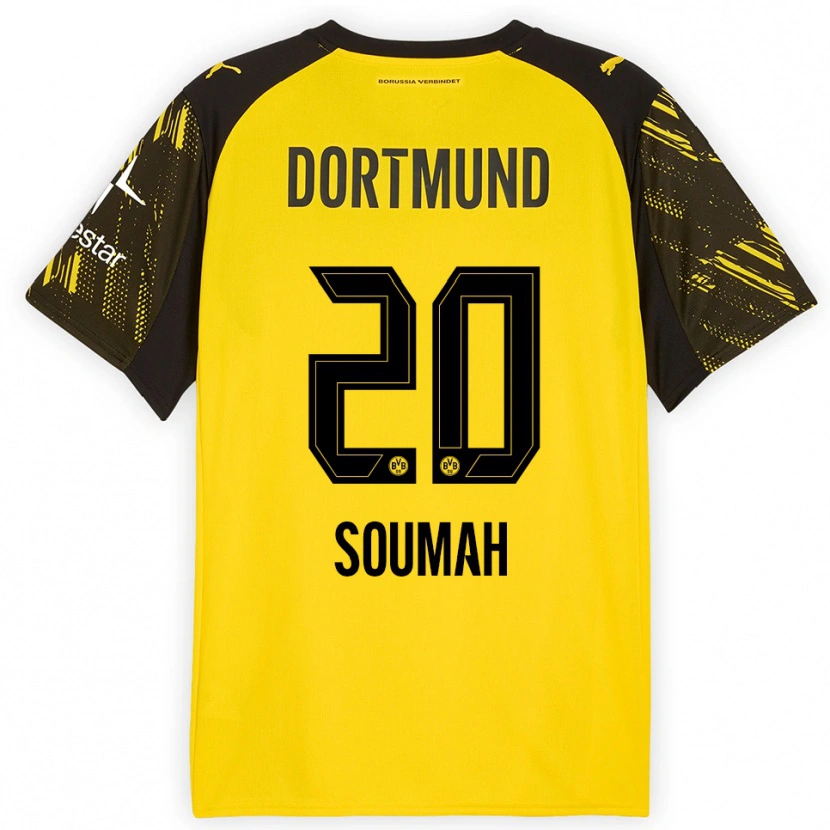 Danxen Dětské Moussa Soumah #20 Žlutá Černá Domů Hráčské Dresy 2025/26 Dres