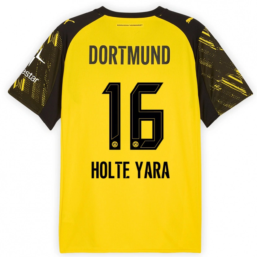 Danxen Dětské Ten Holte Yara #16 Žlutá Černá Domů Hráčské Dresy 2025/26 Dres