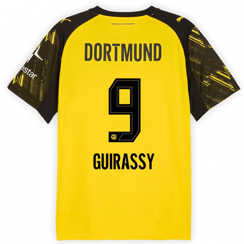 Danxen Dětské Serhou Guirassy #9 Žlutá Černá Domů Hráčské Dresy 2025/26 Dres