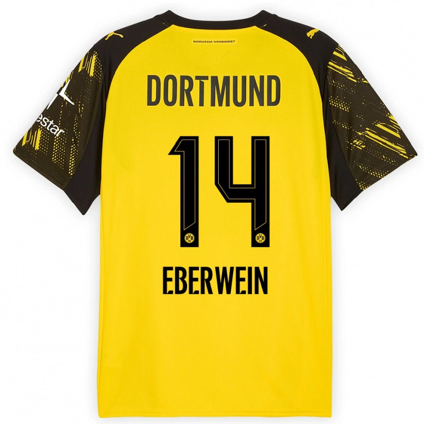 Danxen Dětské Michael Eberwein #14 Žlutá Černá Domů Hráčské Dresy 2025/26 Dres