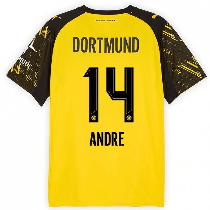 Danxen Dětské Fuhr Andre #14 Žlutá Černá Domů Hráčské Dresy 2025/26 Dres