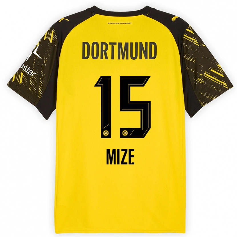 Danxen Dětské Jack Mize #15 Žlutá Černá Domů Hráčské Dresy 2025/26 Dres