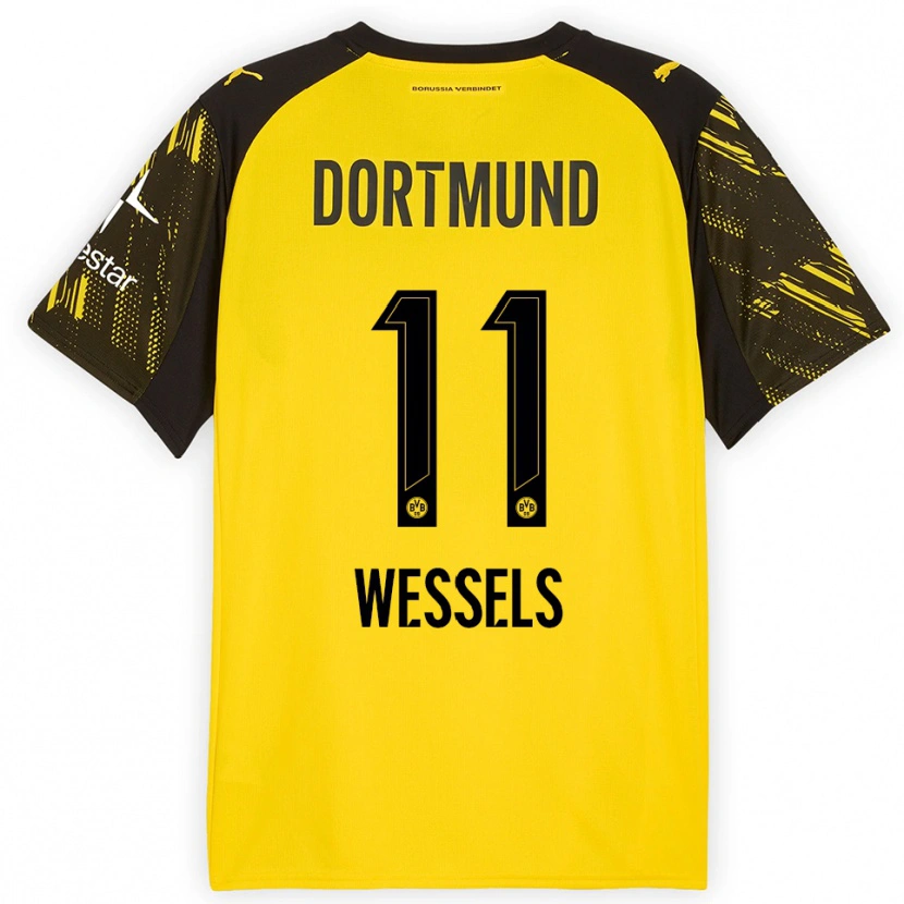 Danxen Dětské Arne Wessels #11 Žlutá Černá Domů Hráčské Dresy 2025/26 Dres