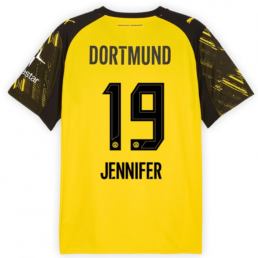 Danxen Dětské Gutierrez Bermejo Jennifer #19 Žlutá Černá Domů Hráčské Dresy 2025/26 Dres