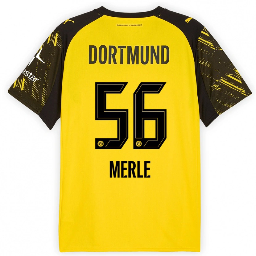 Danxen Dětské Albers Merle #56 Žlutá Černá Domů Hráčské Dresy 2025/26 Dres