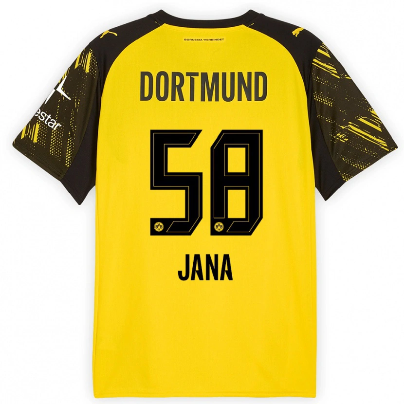 Danxen Dětské Nordberg Jana #58 Žlutá Černá Domů Hráčské Dresy 2025/26 Dres