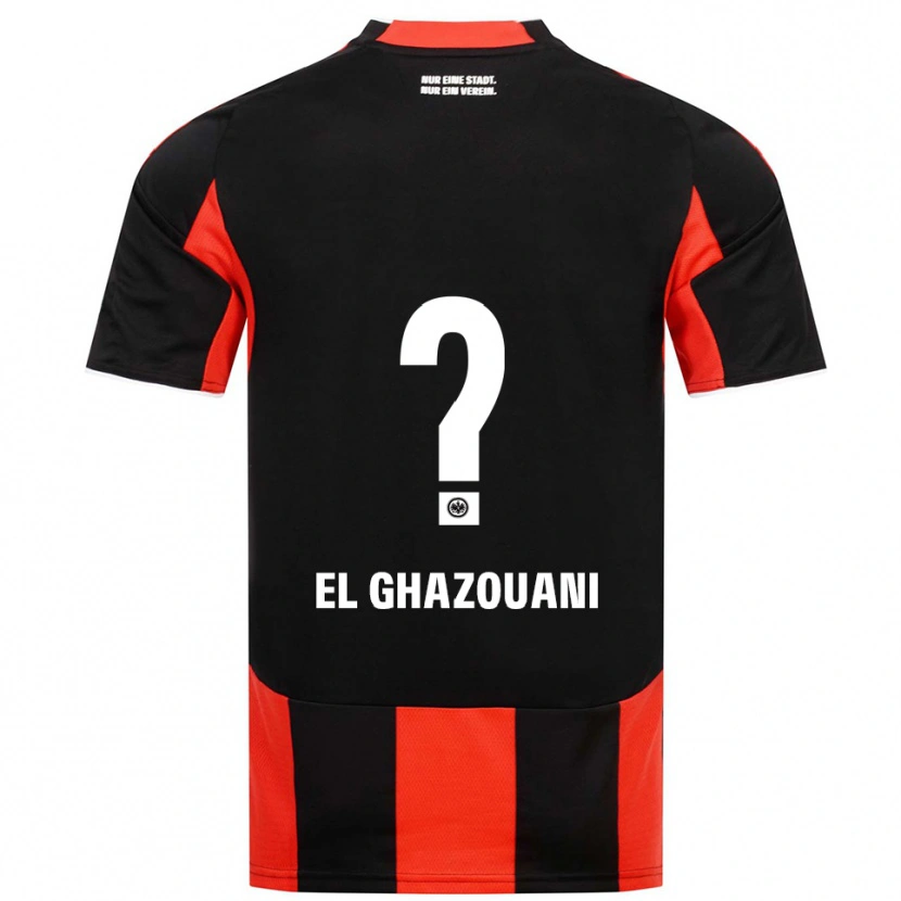 Danxen Dětské Mohamed El Ghazouani #0 Černá Červená Domů Hráčské Dresy 2025/26 Dres