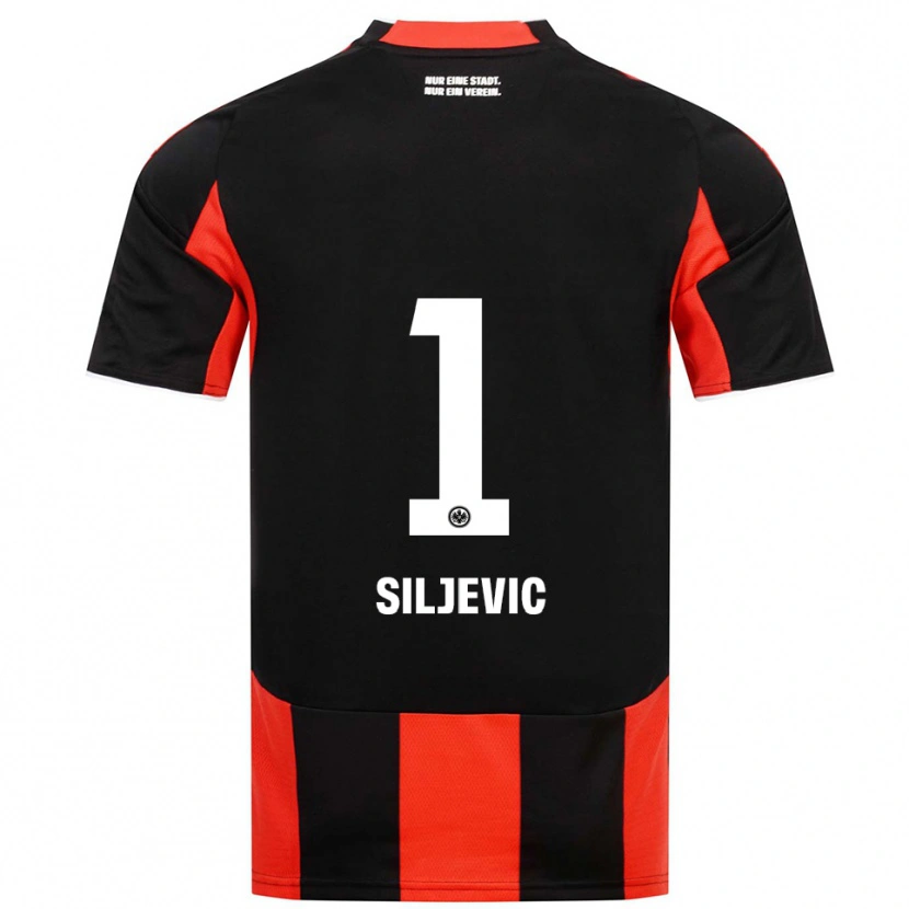 Danxen Dětské Amil Siljevic #1 Černá Červená Domů Hráčské Dresy 2025/26 Dres
