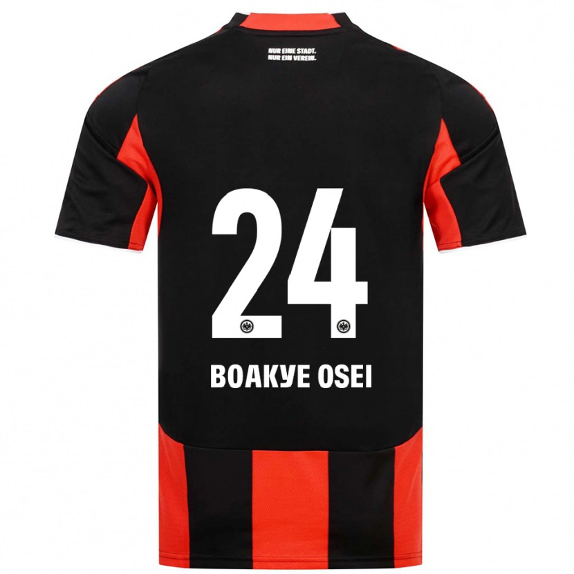 Danxen Dětské Derek Boakye Osei #24 Černá Červená Domů Hráčské Dresy 2025/26 Dres