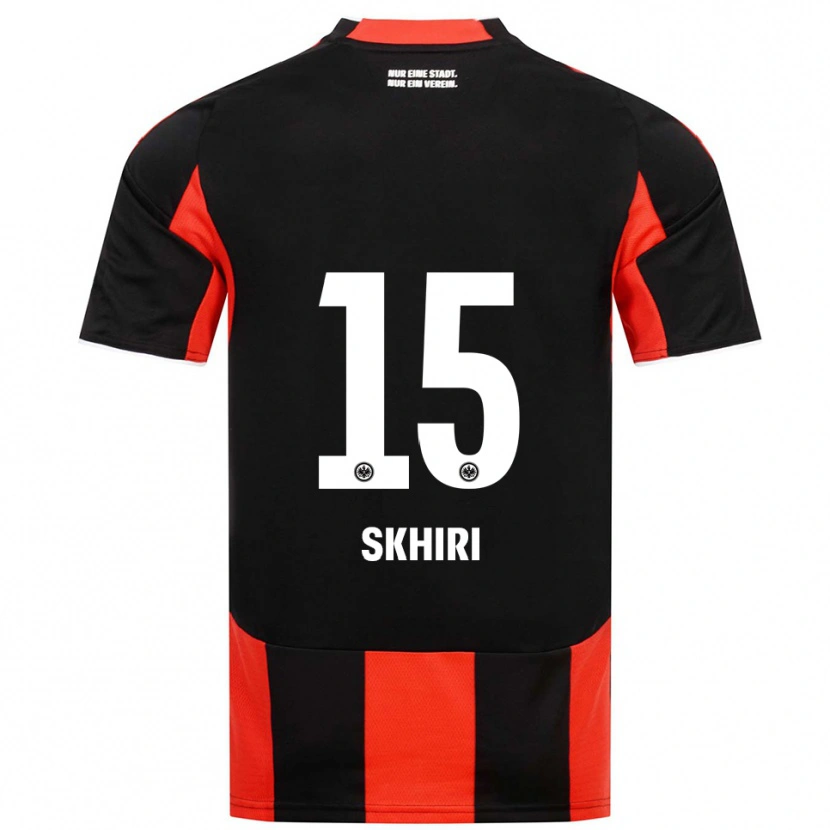 Danxen Dětské Ellyes Skhiri #15 Černá Červená Domů Hráčské Dresy 2025/26 Dres
