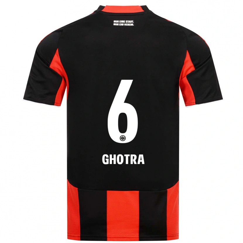 Danxen Dětské Harpreet Ghotra #6 Černá Červená Domů Hráčské Dresy 2025/26 Dres
