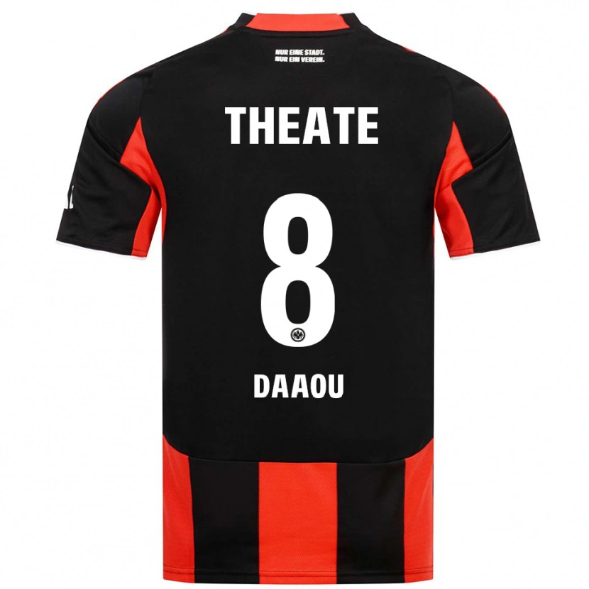 Danxen Dětské Bilal Daaou #8 Černá Červená Domů Hráčské Dresy 2025/26 Dres
