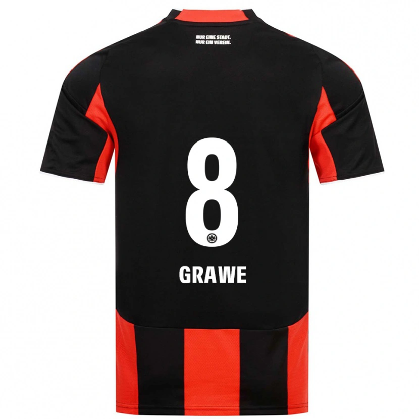 Danxen Dětské Lisanne Gräwe #8 Černá Červená Domů Hráčské Dresy 2025/26 Dres