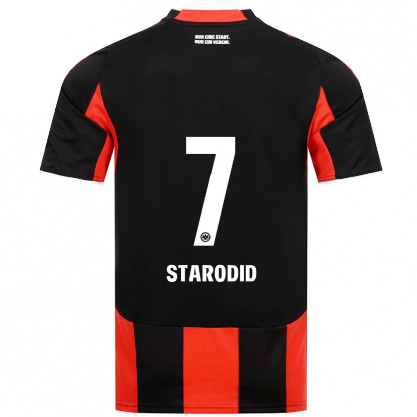 Danxen Dětské Daniel Starodid #7 Černá Červená Domů Hráčské Dresy 2025/26 Dres