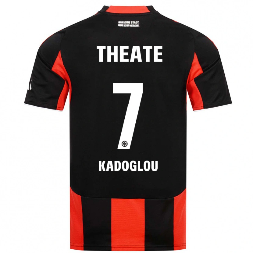 Danxen Dětské Alexandros Kadoglou #7 Černá Červená Domů Hráčské Dresy 2025/26 Dres