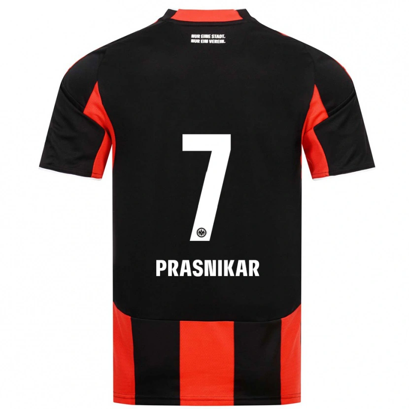 Danxen Dětské Lara Prašnikar #7 Černá Červená Domů Hráčské Dresy 2025/26 Dres