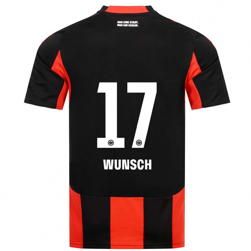 Danxen Dětské Paul Wünsch #17 Černá Červená Domů Hráčské Dresy 2025/26 Dres