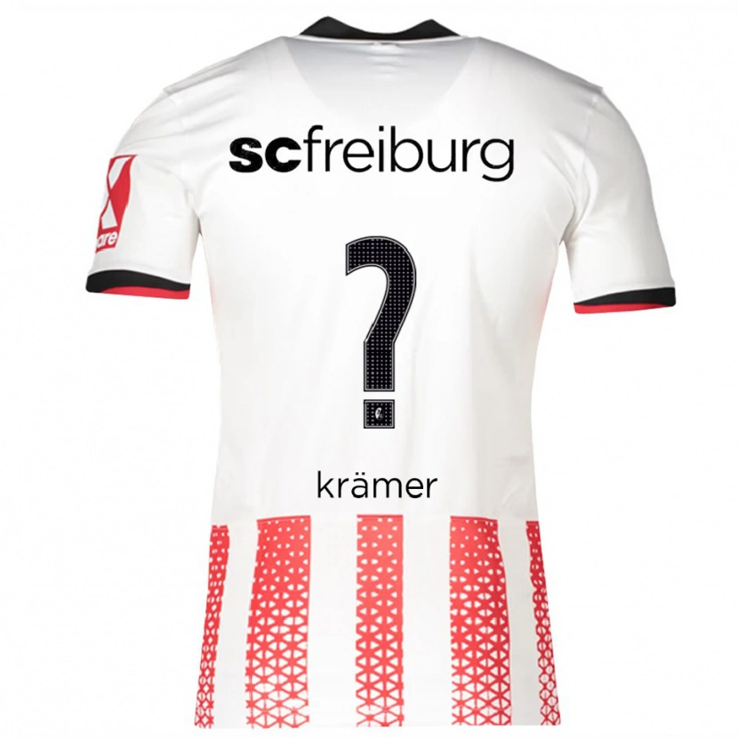 Danxen Dětské Jannis Krämer #0 Bílá Červená Domů Hráčské Dresy 2025/26 Dres