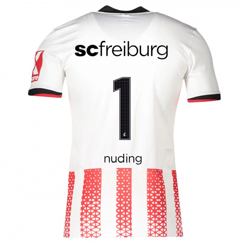 Danxen Dětské Lena Nuding #1 Bílá Červená Domů Hráčské Dresy 2025/26 Dres