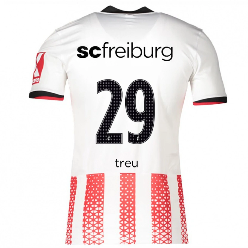 Danxen Dětské Philipp Treu #29 Bílá Červená Domů Hráčské Dresy 2025/26 Dres