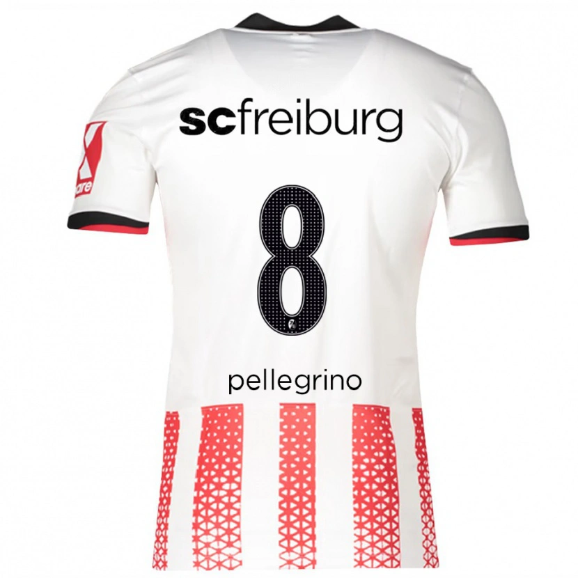 Danxen Dětské Gabriel Pellegrino #8 Bílá Červená Domů Hráčské Dresy 2025/26 Dres