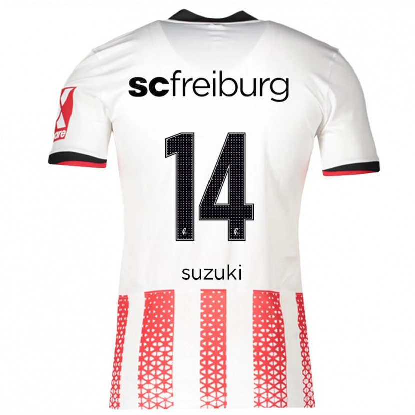 Danxen Dětské Yuito Suzuki #14 Bílá Červená Domů Hráčské Dresy 2025/26 Dres