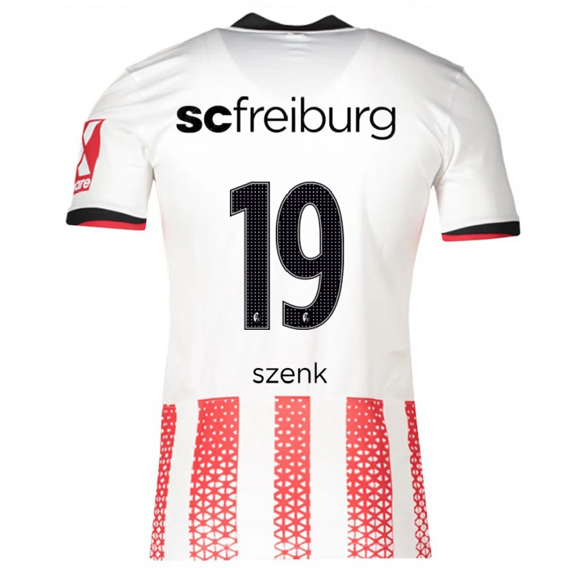 Danxen Dětské Nia Szenk #19 Bílá Červená Domů Hráčské Dresy 2025/26 Dres