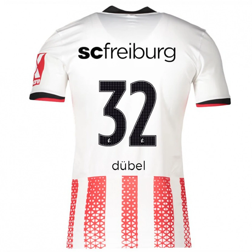Danxen Dětské Sarah-Lisa Dübel #32 Bílá Červená Domů Hráčské Dresy 2025/26 Dres