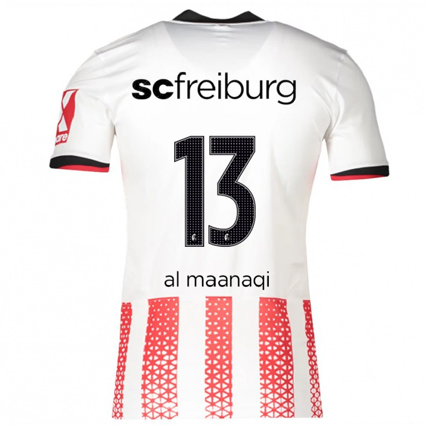 Danxen Dětské Jawad Al Maanaqi #13 Bílá Červená Domů Hráčské Dresy 2025/26 Dres